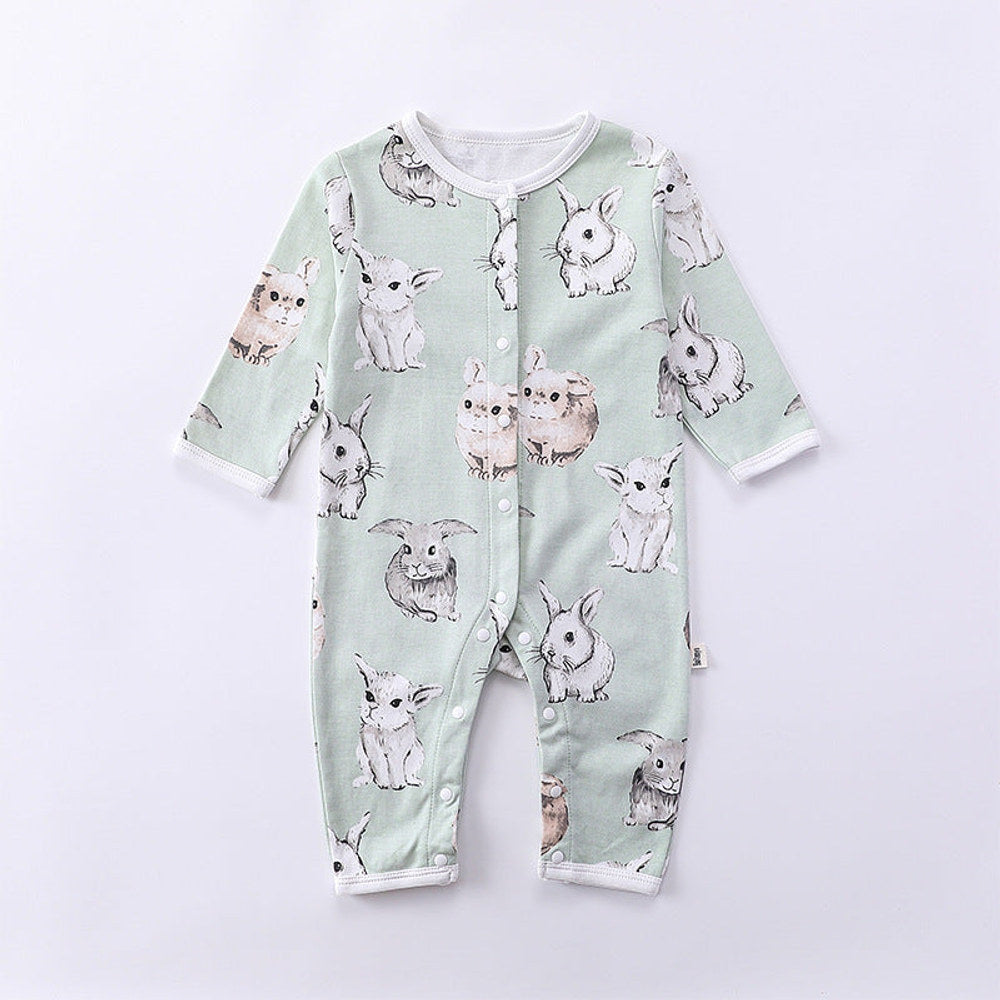 MyKids-USA® Cartoon Graphic Crewneck Comfy Rompers