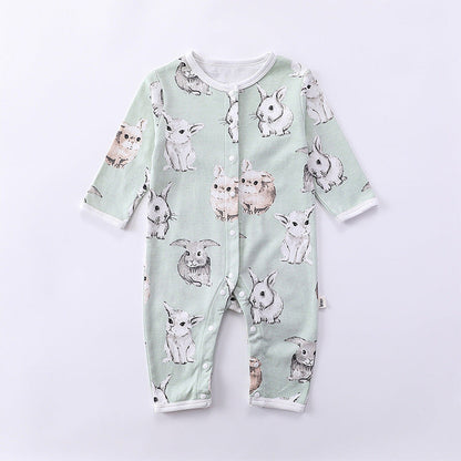 MyKids-USA® Cartoon Graphic Crewneck Comfy Rompers