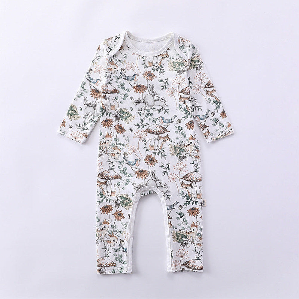 MyKids-USA® Cartoon Graphic Long Sleeve Outgoing Rompers