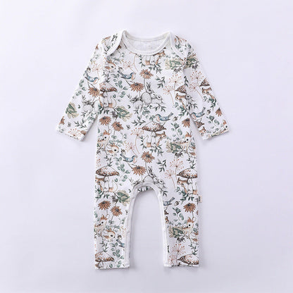 MyKids-USA® Cartoon Graphic Long Sleeve Outgoing Rompers