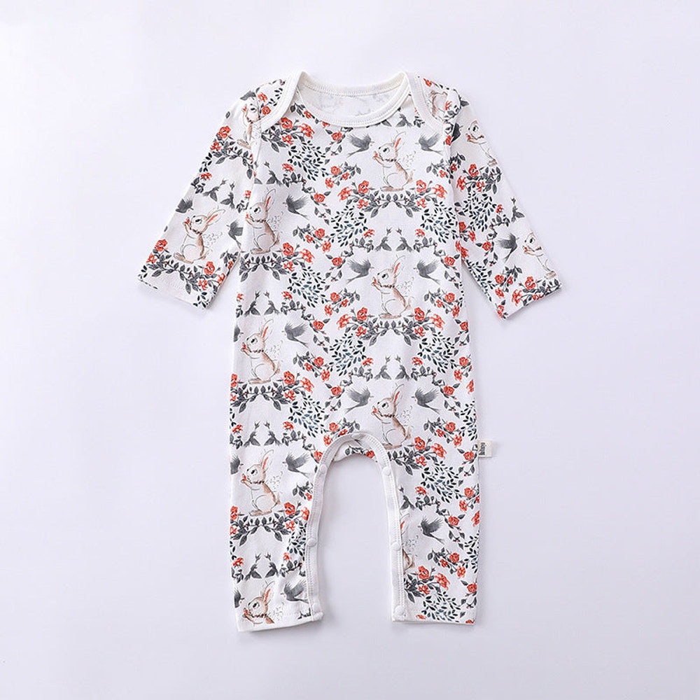 MyKids-USA® Cartoon Graphic Long Sleeve Outgoing Rompers