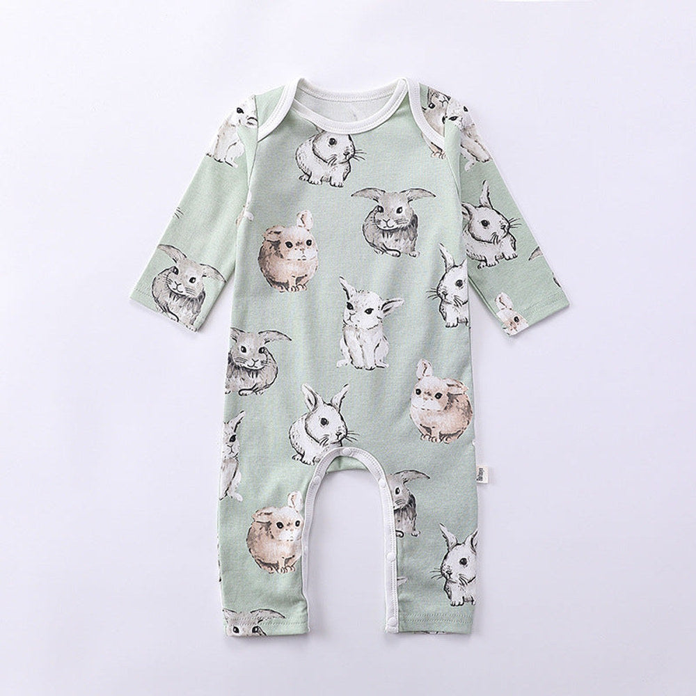 MyKids-USA® Cartoon Graphic Long Sleeve Outgoing Rompers
