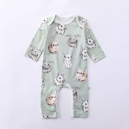 MyKids-USA® Cartoon Graphic Long Sleeve Outgoing Rompers