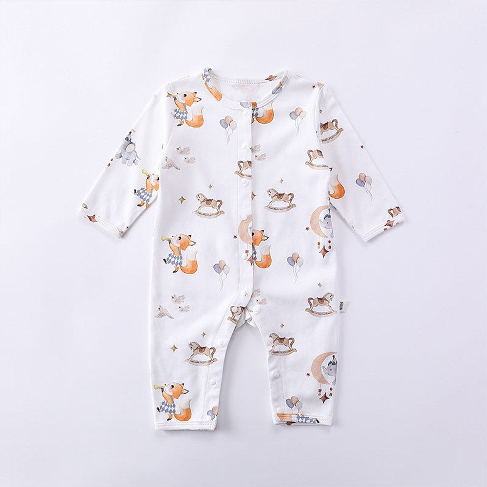 MyKids-USA® Fashion Print Pattern O-Neck Long Sleeve Rompers