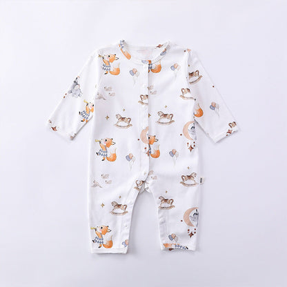 MyKids-USA® Fashion Print Pattern O-Neck Long Sleeve Rompers