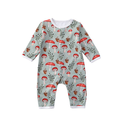 MyKids-USA® Fashion Print Pattern O-Neck Long Sleeve Rompers