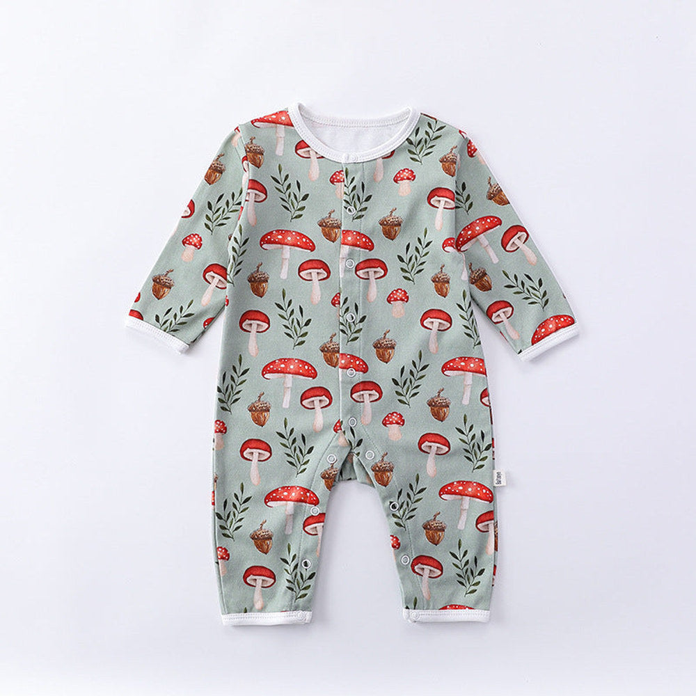 MyKids-USA® Fashion Print Pattern O-Neck Long Sleeve Rompers
