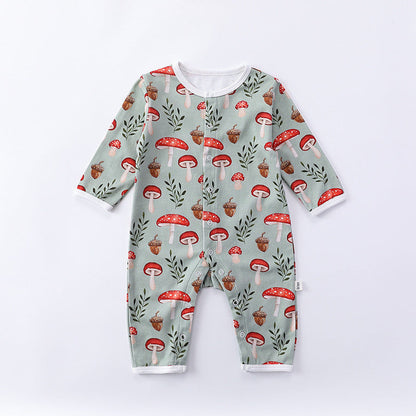 MyKids-USA® Fashion Print Pattern O-Neck Long Sleeve Rompers