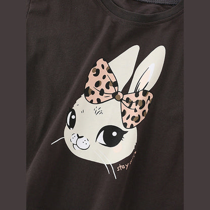 MyKids-USA® Baby Girl In Cartoon Pattern Crewneck Casual Shirts