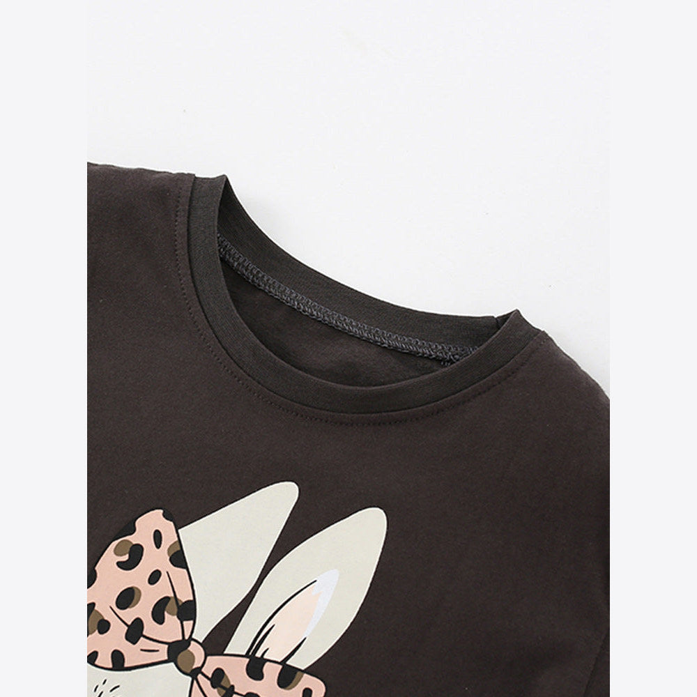 MyKids-USA® Baby Girl In Cartoon Pattern Crewneck Casual Shirts