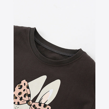 MyKids-USA® Baby Girl In Cartoon Pattern Crewneck Casual Shirts