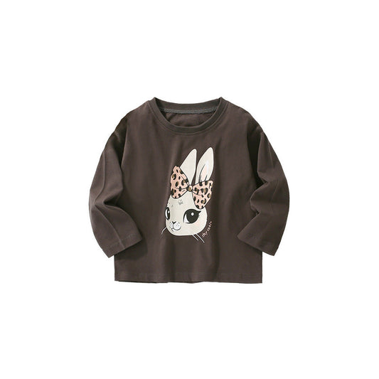 MyKids-USA® Baby Girl In Cartoon Pattern Crewneck Casual Shirts