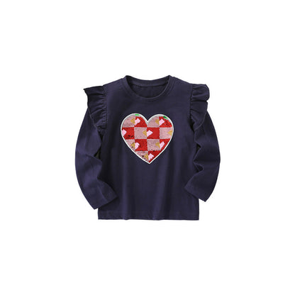 MyKids-USA® Baby Girl In Cartoon Pattern Crewneck Casual Shirts