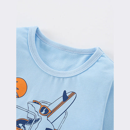 MyKids-USA® Toddler Boy Cartoon Pattern Crewneck Casual Shirts