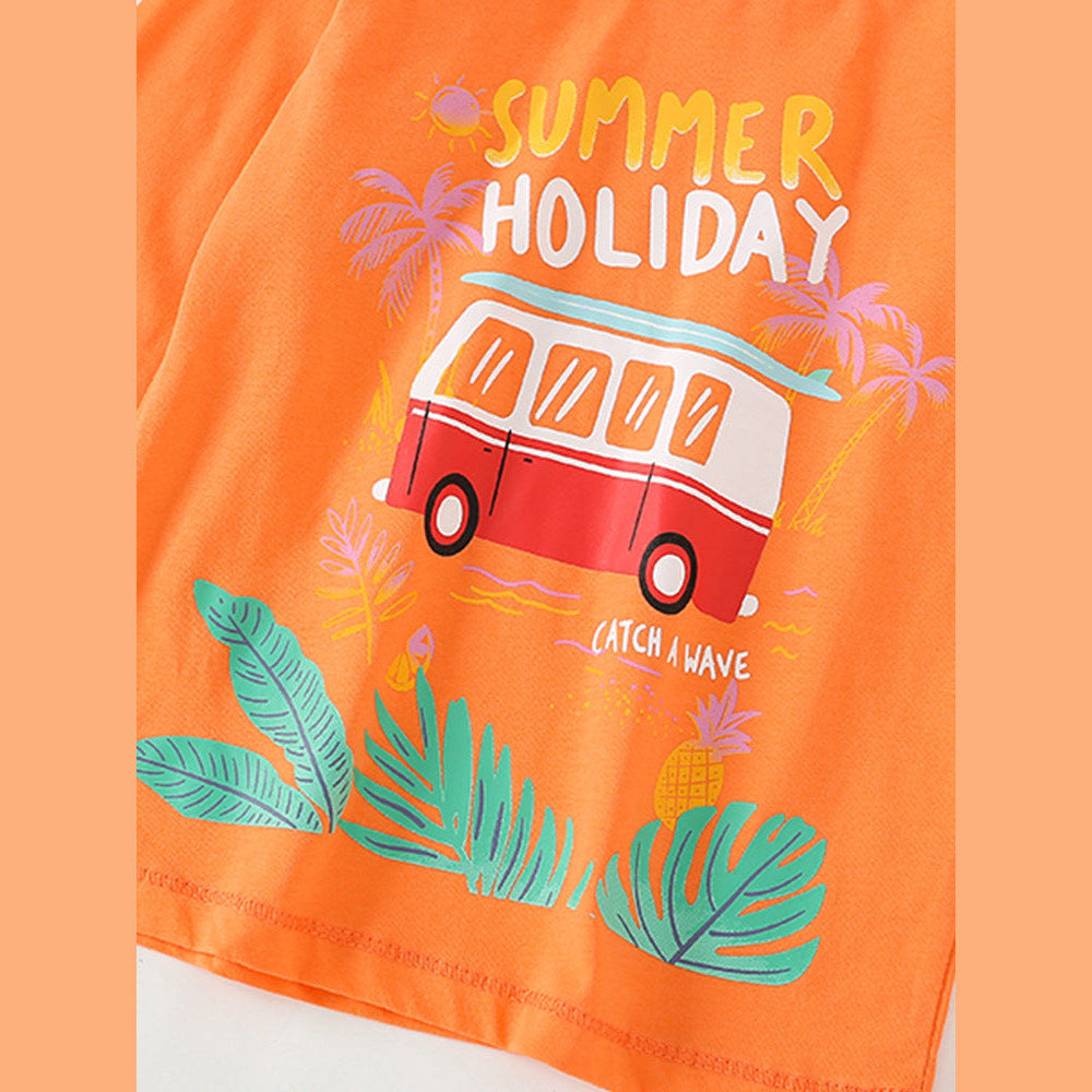 MyKids-USA® Toddler Boy Cartoon Pattern Crewneck Casual Shirts