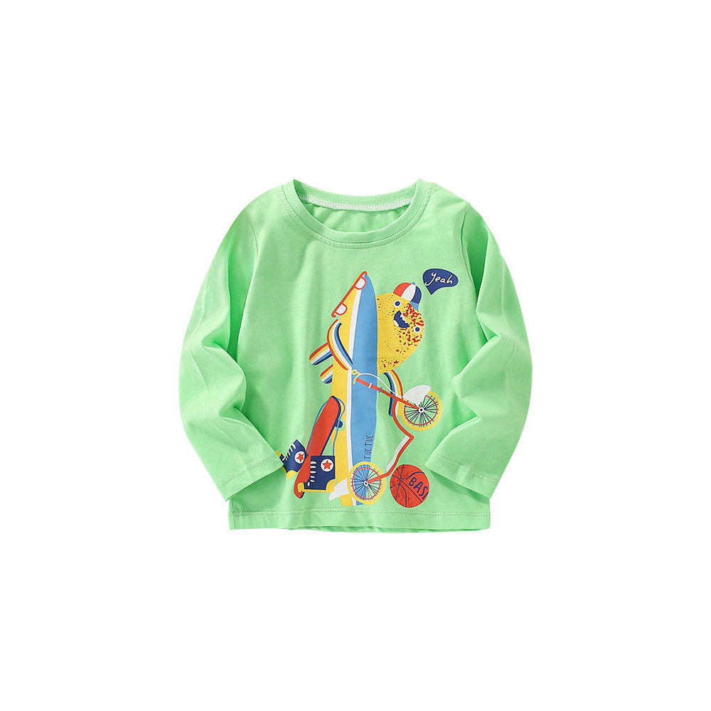 MyKids-USA® Toddler Boy Cartoon Pattern Crewneck Casual Shirts