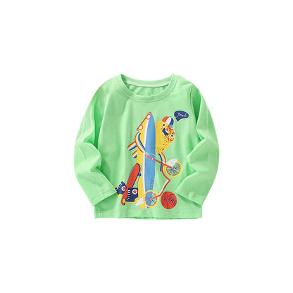 MyKids-USA® Toddler Boy Cartoon Pattern Crewneck Casual Shirts