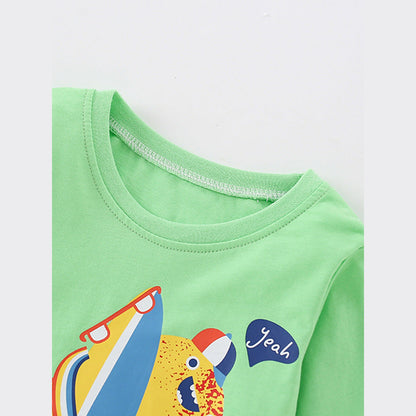 MyKids-USA® Toddler Boy Cartoon Pattern Crewneck Casual Shirts