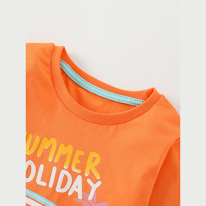 MyKids-USA® Toddler Boy Cartoon Pattern Crewneck Casual Shirts