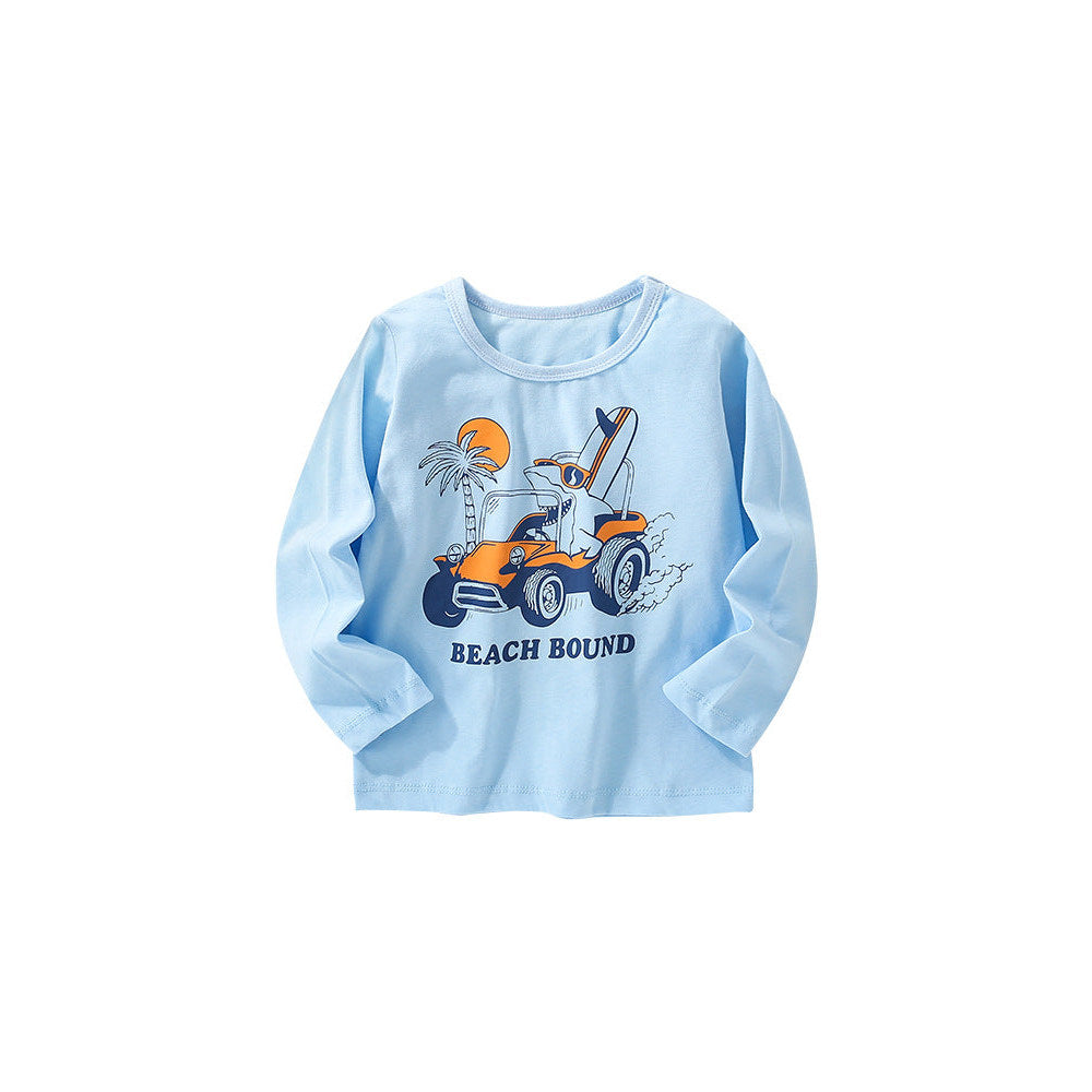 MyKids-USA® Toddler Boy Cartoon Pattern Crewneck Casual Shirts