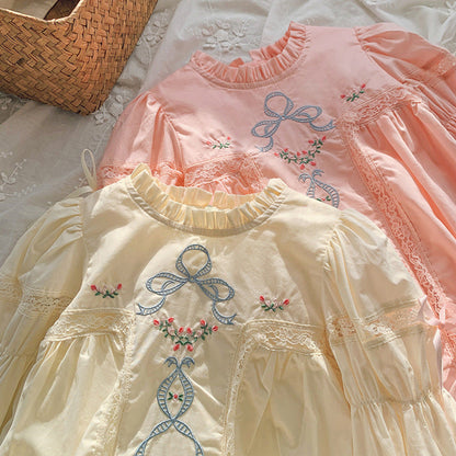 MyKids-USA® High Quality Embroidered Design Long Sleeve Dress