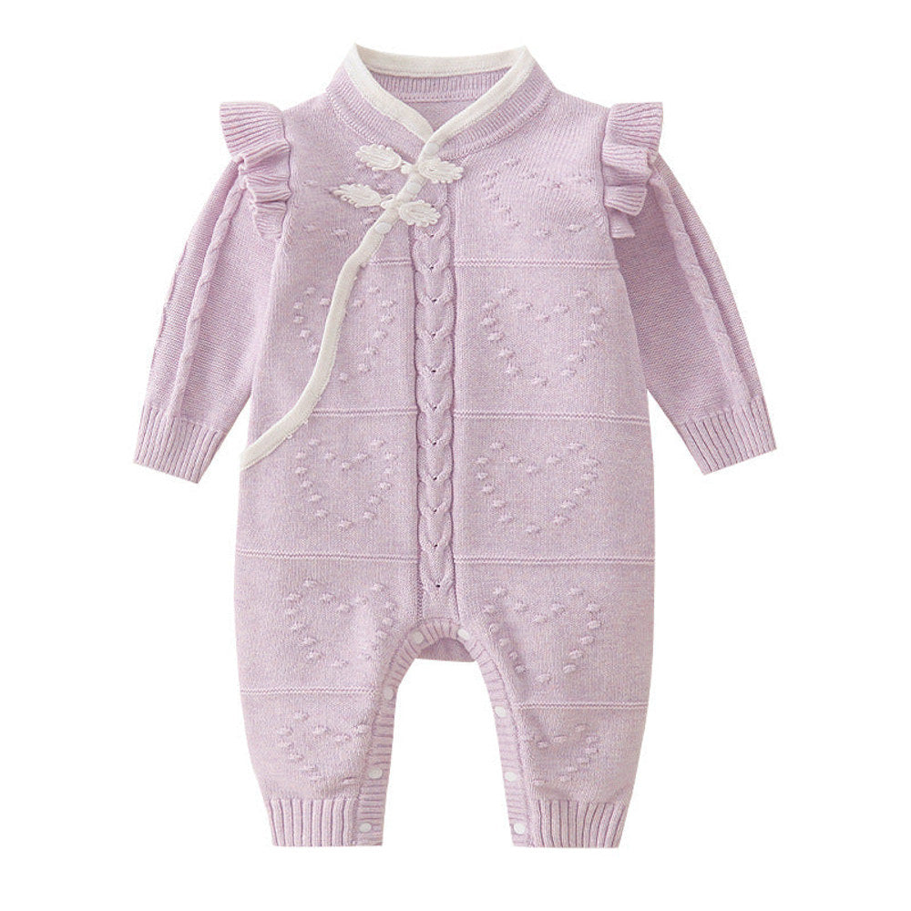 MyKids-USA® Chinese Style Knitted Rompers For Baby Girl