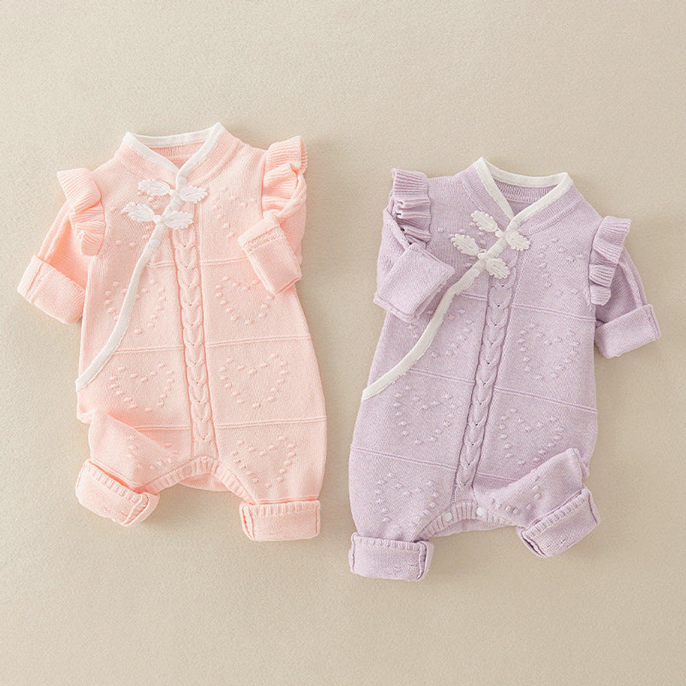 MyKids-USA® Chinese Style Knitted Rompers For Baby Girl