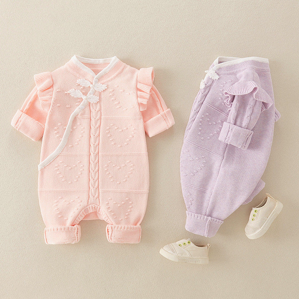 MyKids-USA® Chinese Style Knitted Rompers For Baby Girl
