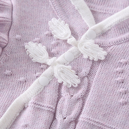 MyKids-USA® Chinese Style Knitted Rompers For Baby Girl