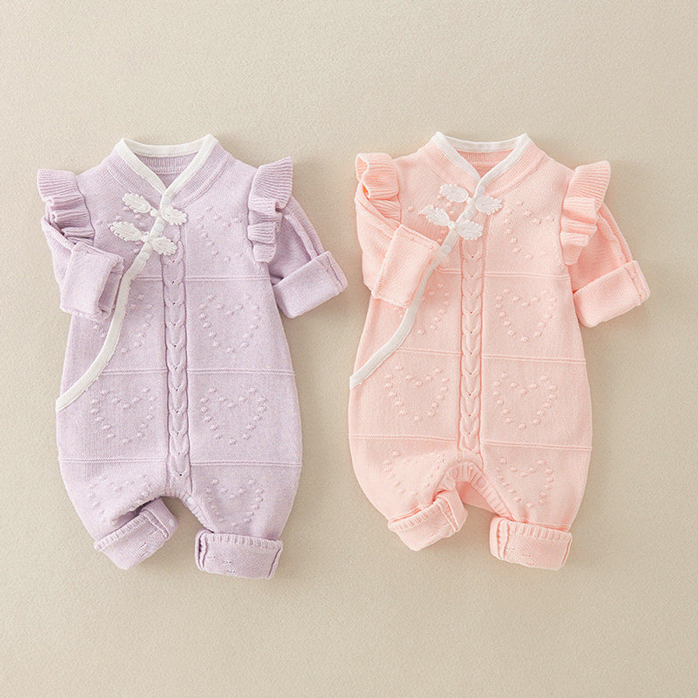MyKids-USA® Chinese Style Knitted Rompers For Baby Girl