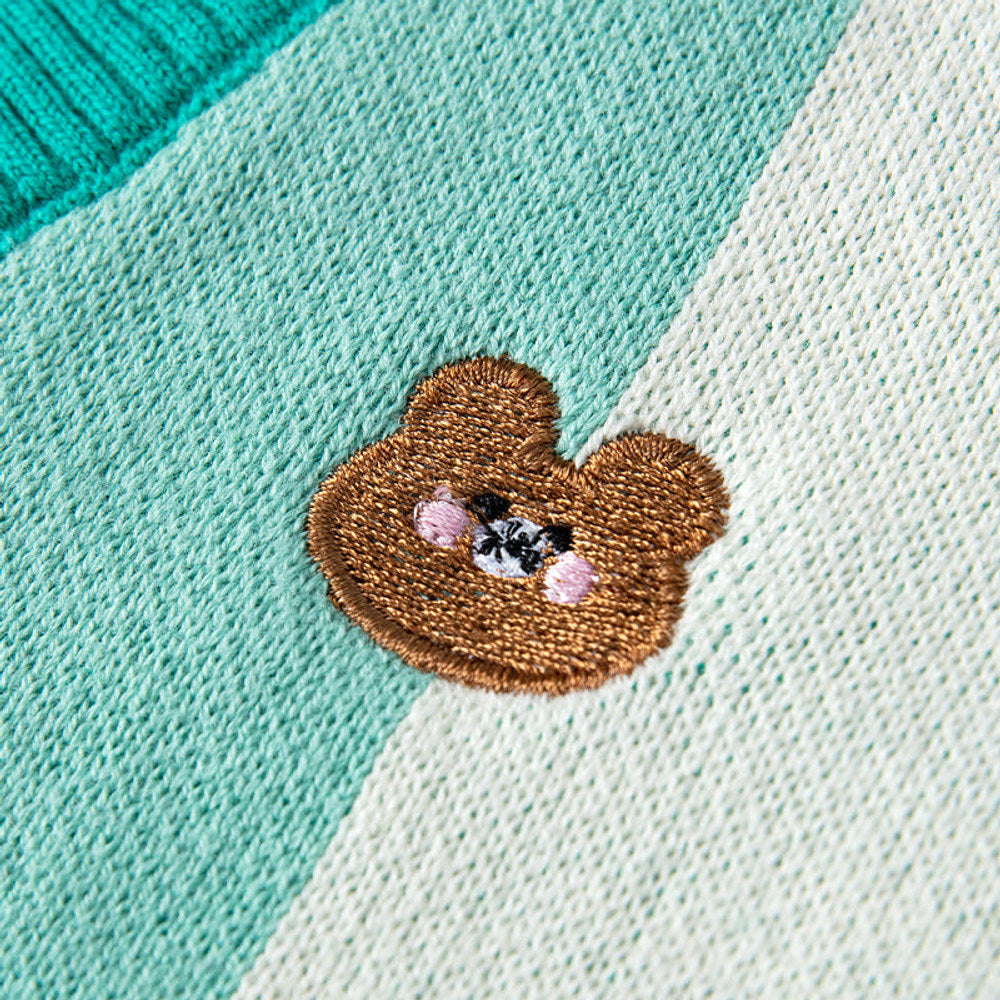 MyKids-USA® Cartoon Bear Pattern V-Neck Design Knitwear