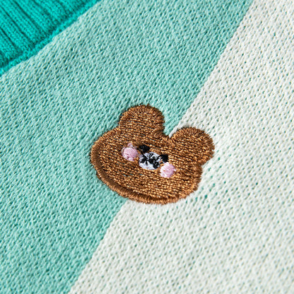 MyKids-USA® Cartoon Bear Pattern V-Neck Design Knitwear