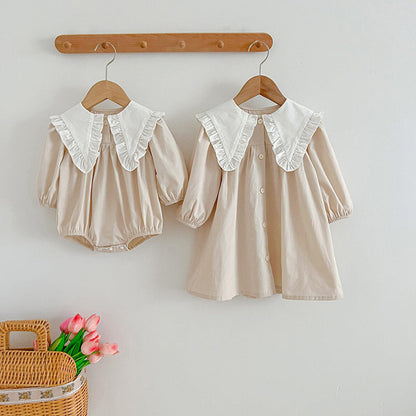 MyKids-USA® College Style Big Collar Fashion bodysuit & Dress