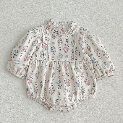 MyKids-USA® Princess Ditsy Flower Graphic Long Sleeve Dress bodysuit