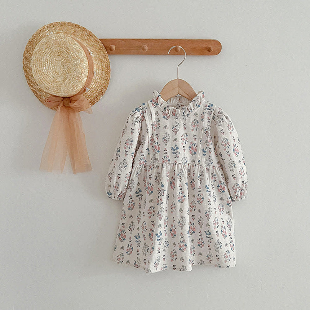 MyKids-USA® Princess Ditsy Flower Graphic Long Sleeve Dress bodysuit