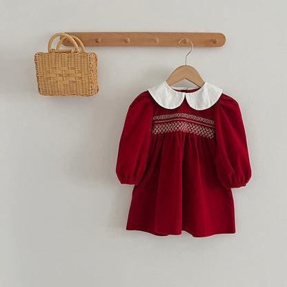 MyKids-USA® Doll Neck Red Long Sleeve Fashion bodysuit & Dress