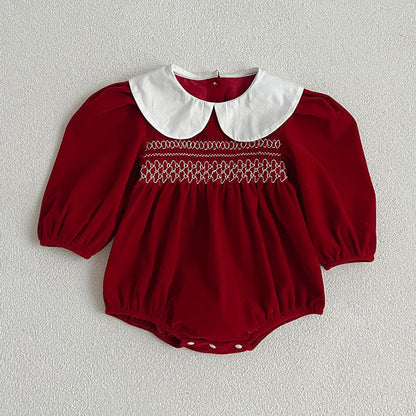 MyKids-USA® Doll Neck Red Long Sleeve Fashion bodysuit & Dress