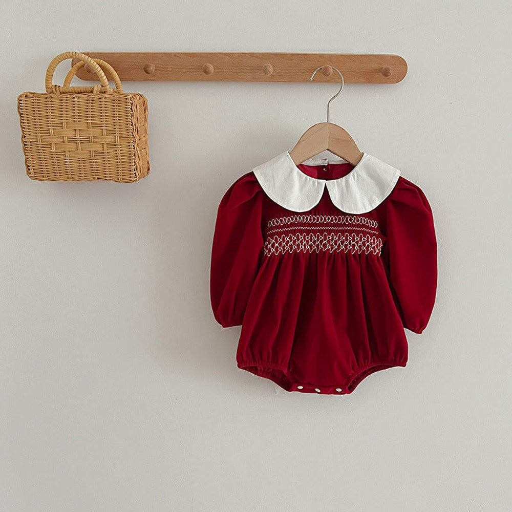 MyKids-USA® Doll Neck Red Long Sleeve Fashion bodysuit & Dress