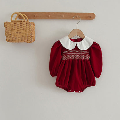 MyKids-USA® Doll Neck Red Long Sleeve Fashion bodysuit & Dress