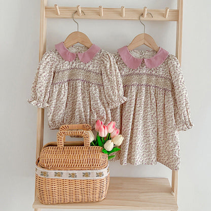 MyKids-USA® Floral Graphic Sister Clothes Dress bodysuit
