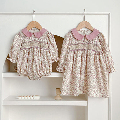 MyKids-USA® Floral Graphic Sister Clothes Dress bodysuit