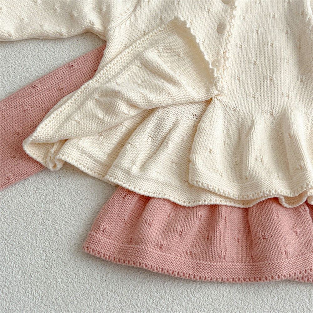 MyKids-USA® Arrivals Baby Girls Sweety Laces Round Collars Long-Sleeved Cardigan