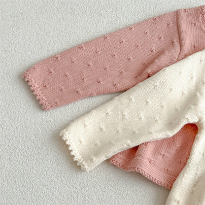 MyKids-USA® Arrivals Baby Girls Sweety Laces Round Collars Long-Sleeved Cardigan