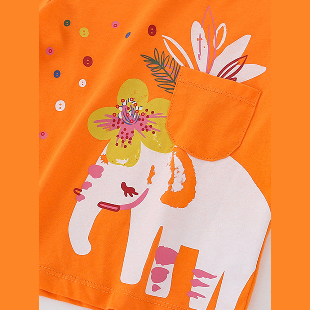 MyKids-USA® Baby Girl Cartoon Print Pattern Comfy Cotton Top Shirt