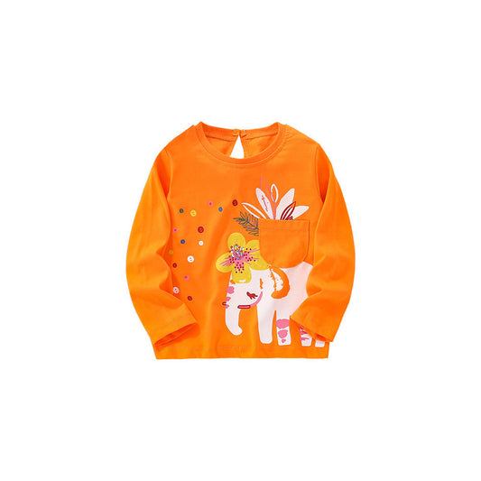 MyKids-USA® Baby Girl Cartoon Print Pattern Comfy Cotton Top Shirt