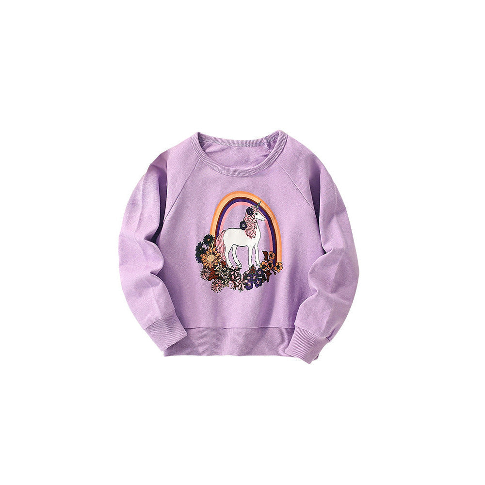 MyKids-USA® Baby Girl In Cartoon Print Pattern Comfy Cotton Pullover