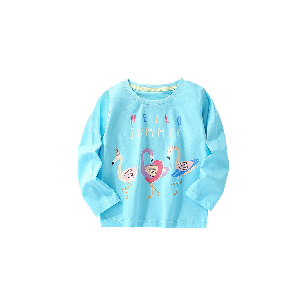 MyKids-USA® Baby Girl Cartoon Pattern Crewneck Casual Shirts