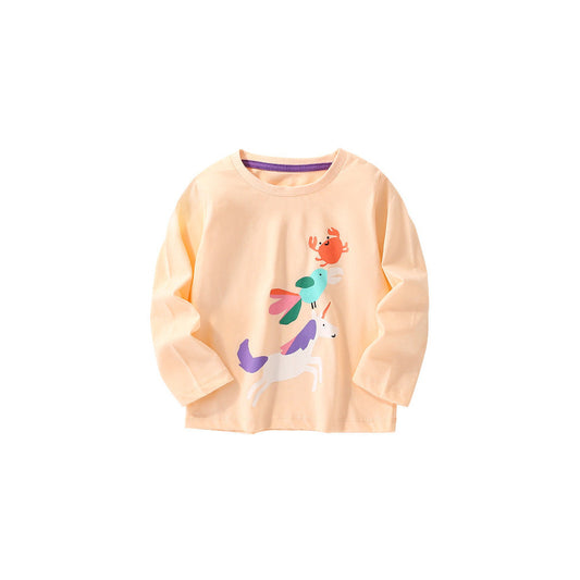MyKids-USA® Baby Girl Cartoon Pattern Crewneck Casual Shirts