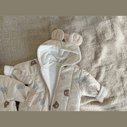 MyKids-USA® Baby Unisex Little Bear Head Thicken Long Sleeve Jumpsuit