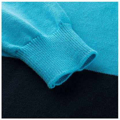 MyKids-USA® Baby Boy Color Patchwork Crew Neck Long Sleeve Knitwear Pullover